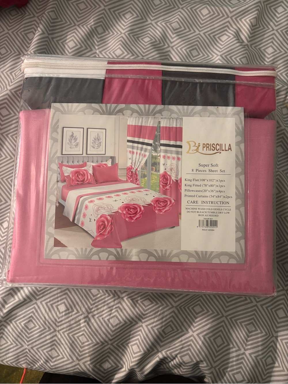 Pink Rose 8-Piece Super Soft Sheet Set